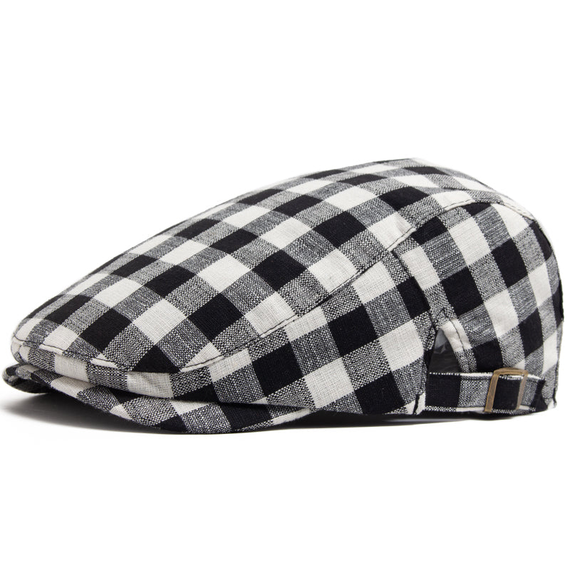 Katoenen flatcap met ruit — DUIVEN
