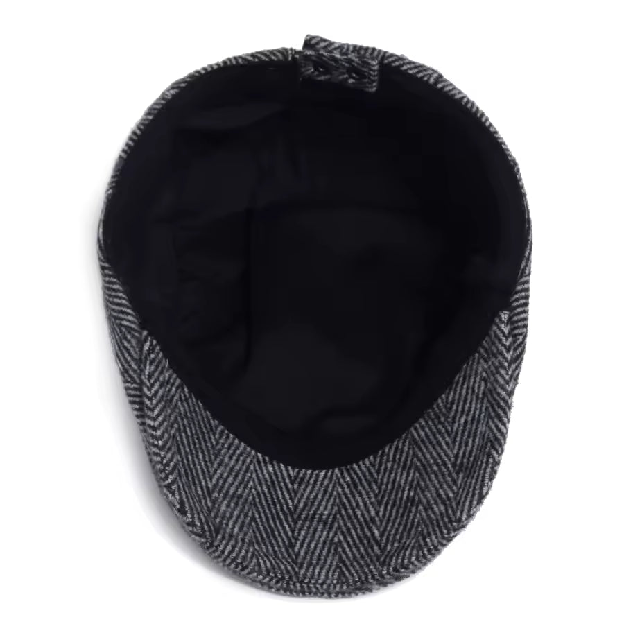 Wollen flatcap met visgraat — LISSE