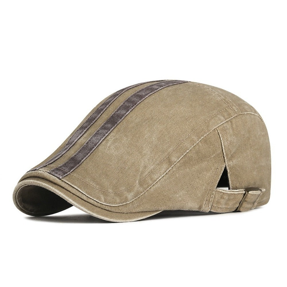 Denim flatcap met strepen — MONTFORT