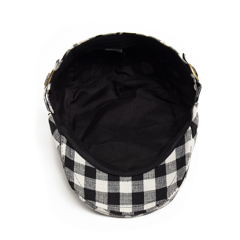 Katoenen flatcap met ruit — DUIVEN