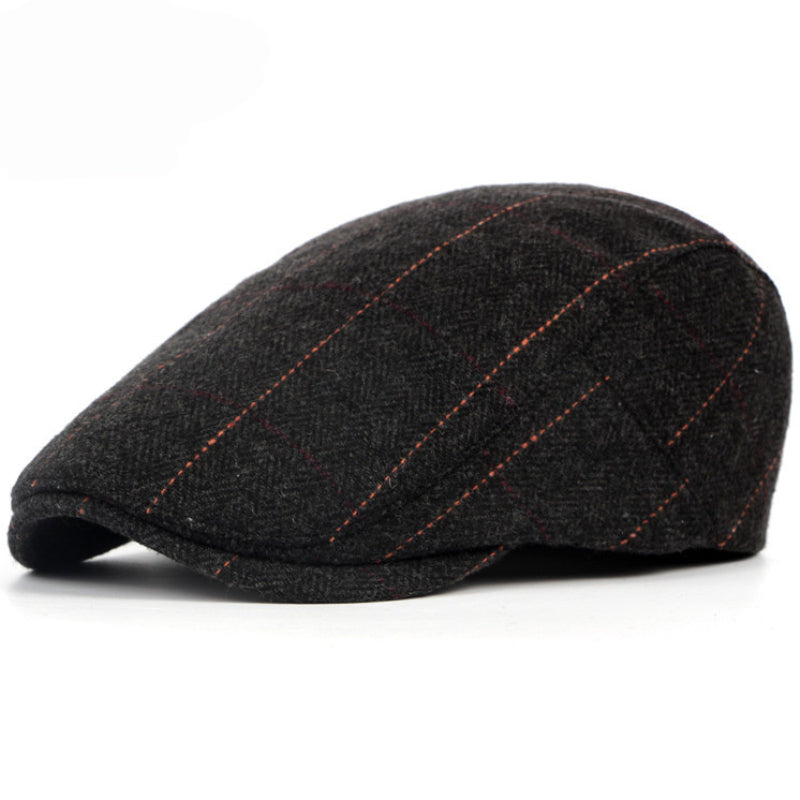 Flatcap van wolmix met visgraat — WOUDENBERG