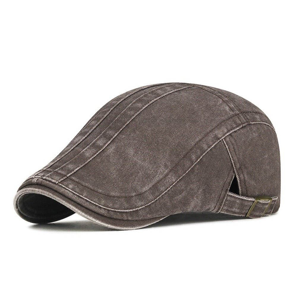 Denim flatcap met strepen — VEENHUIZEN
