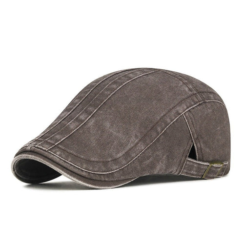 Denim flatcap met strepen — HERPEN