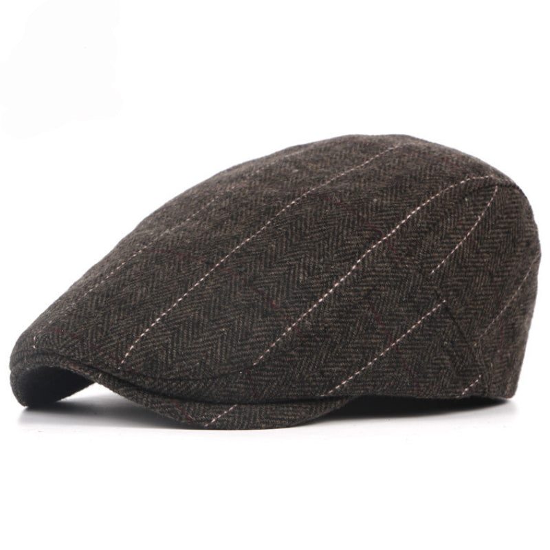 Flatcap van wolmix met visgraat — WOUDENBERG