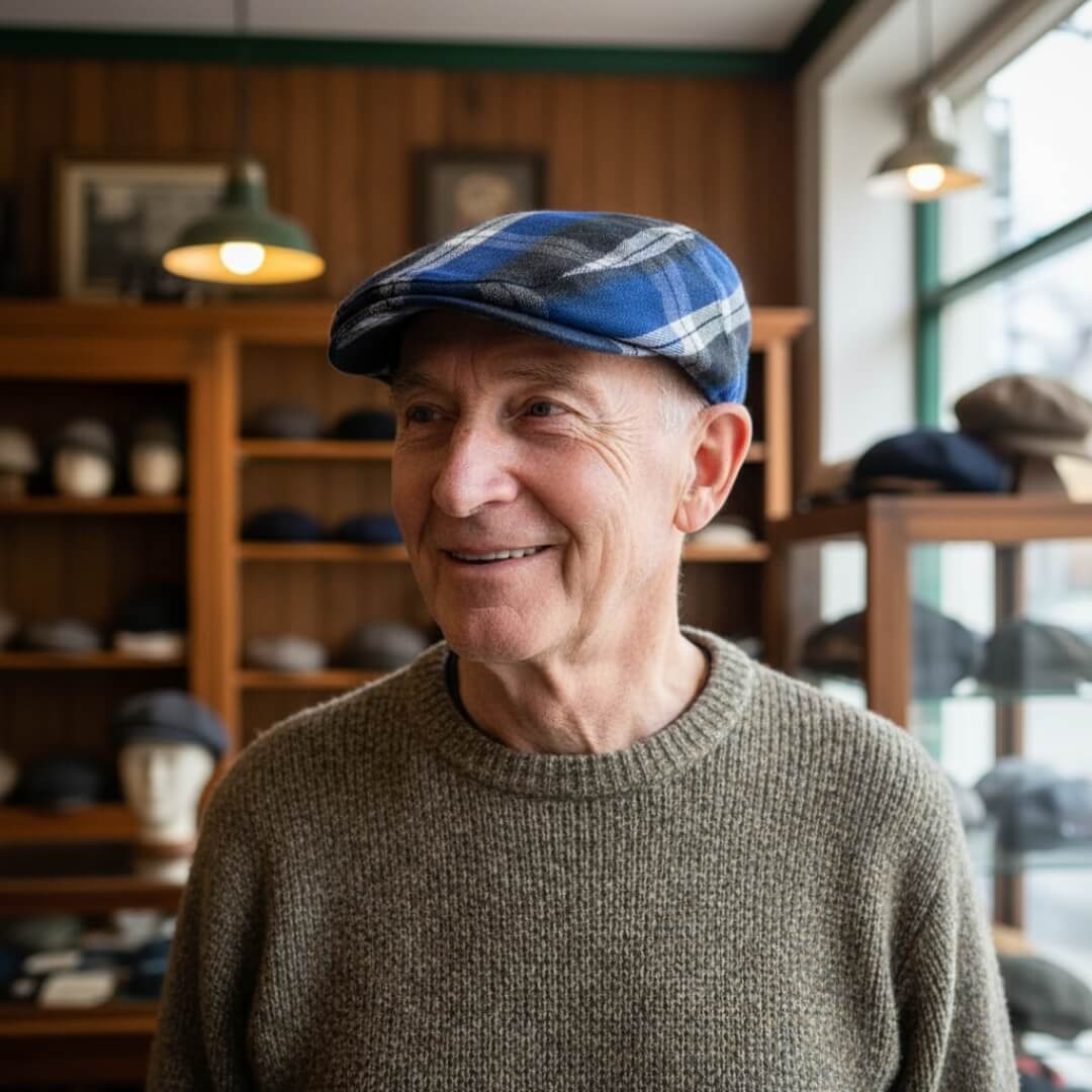Katoenen flatcap met ruit — AALSMEER