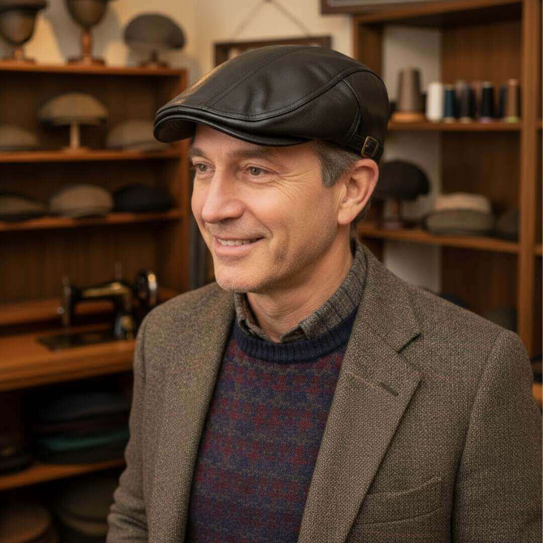 Leren flatcap — MAASBRACHT