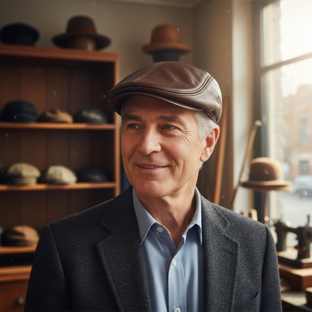 Leren ivy cap — SILVOLDE