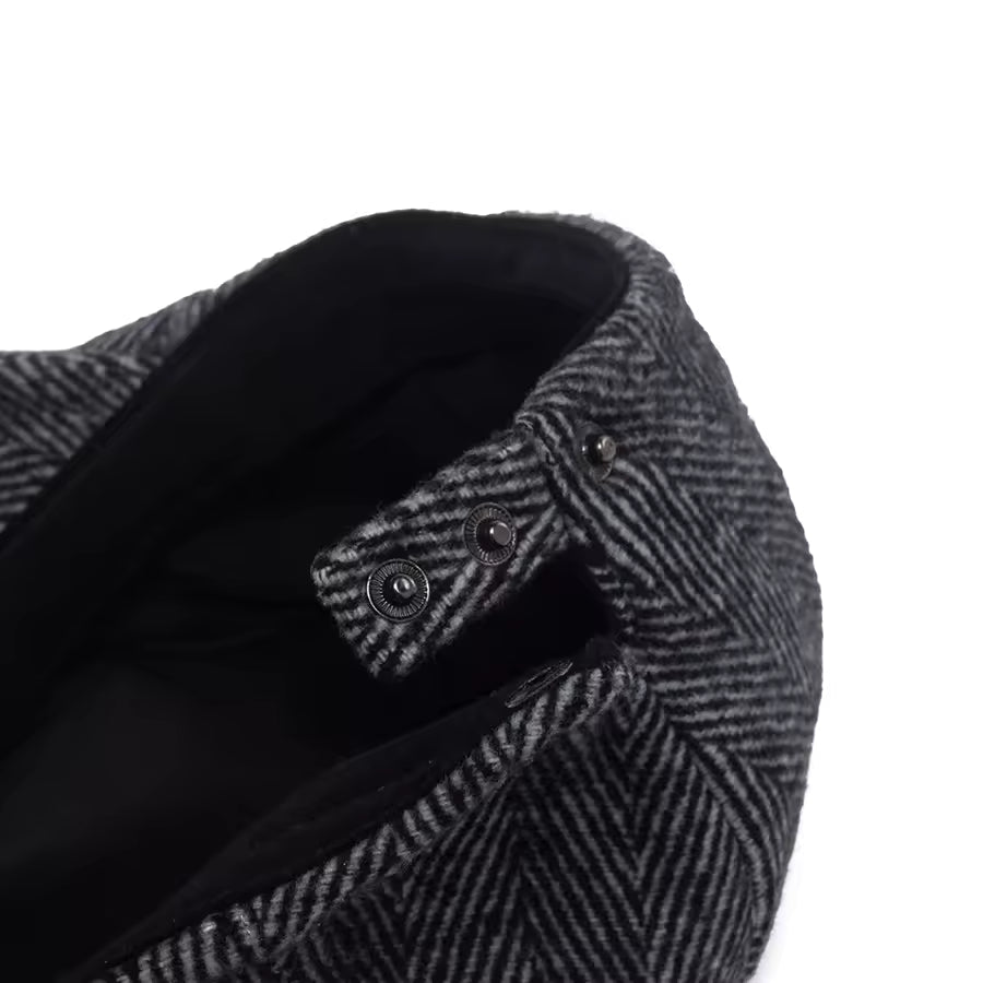 Wollen flatcap met visgraat — LISSE