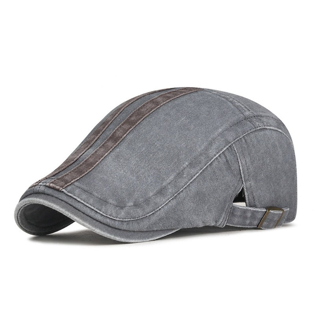 Denim flatcap met strepen — VEENHUIZEN