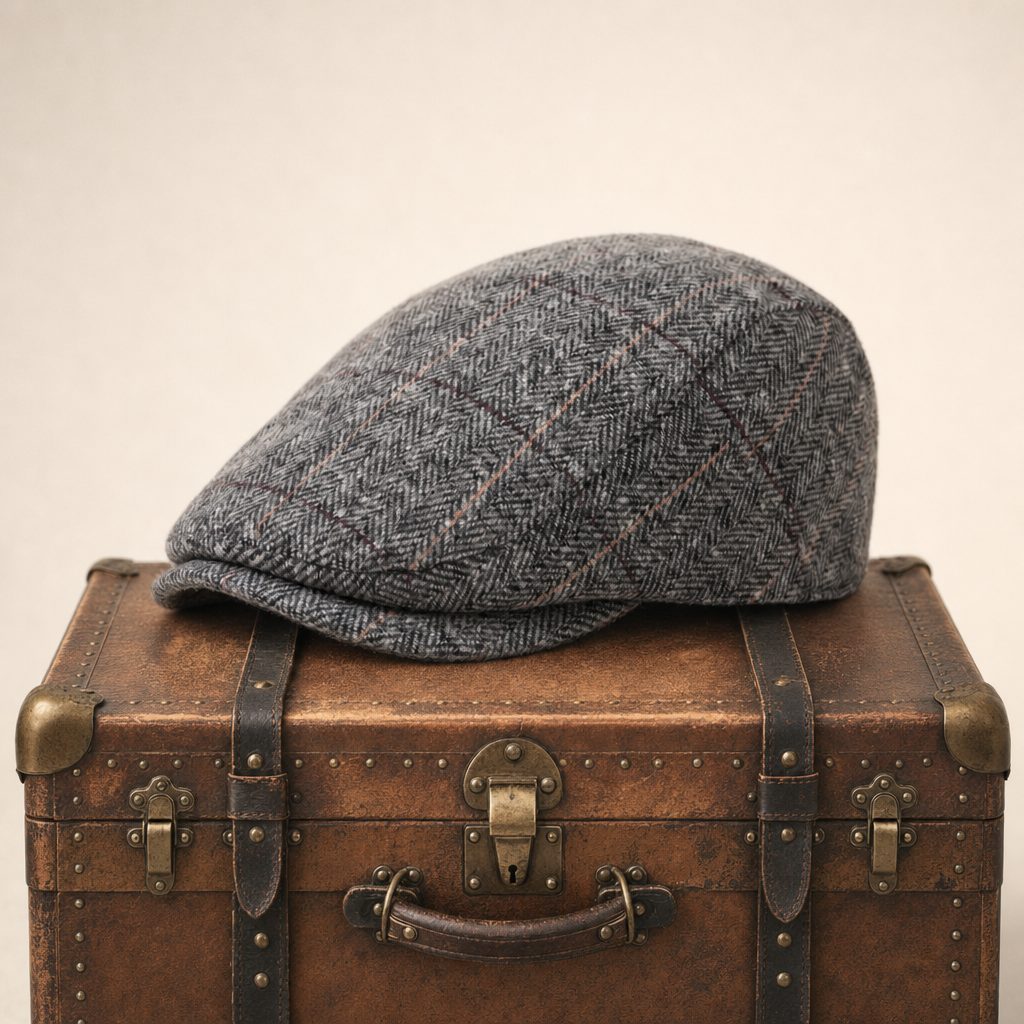 Flatcap van wolmix met visgraat — EERSEL