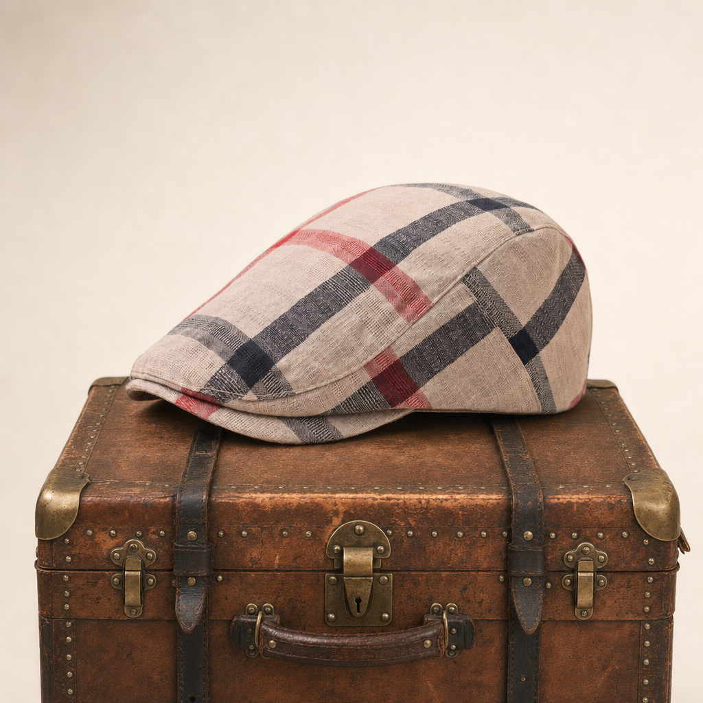 Katoenen flatcap met ruit — GOES