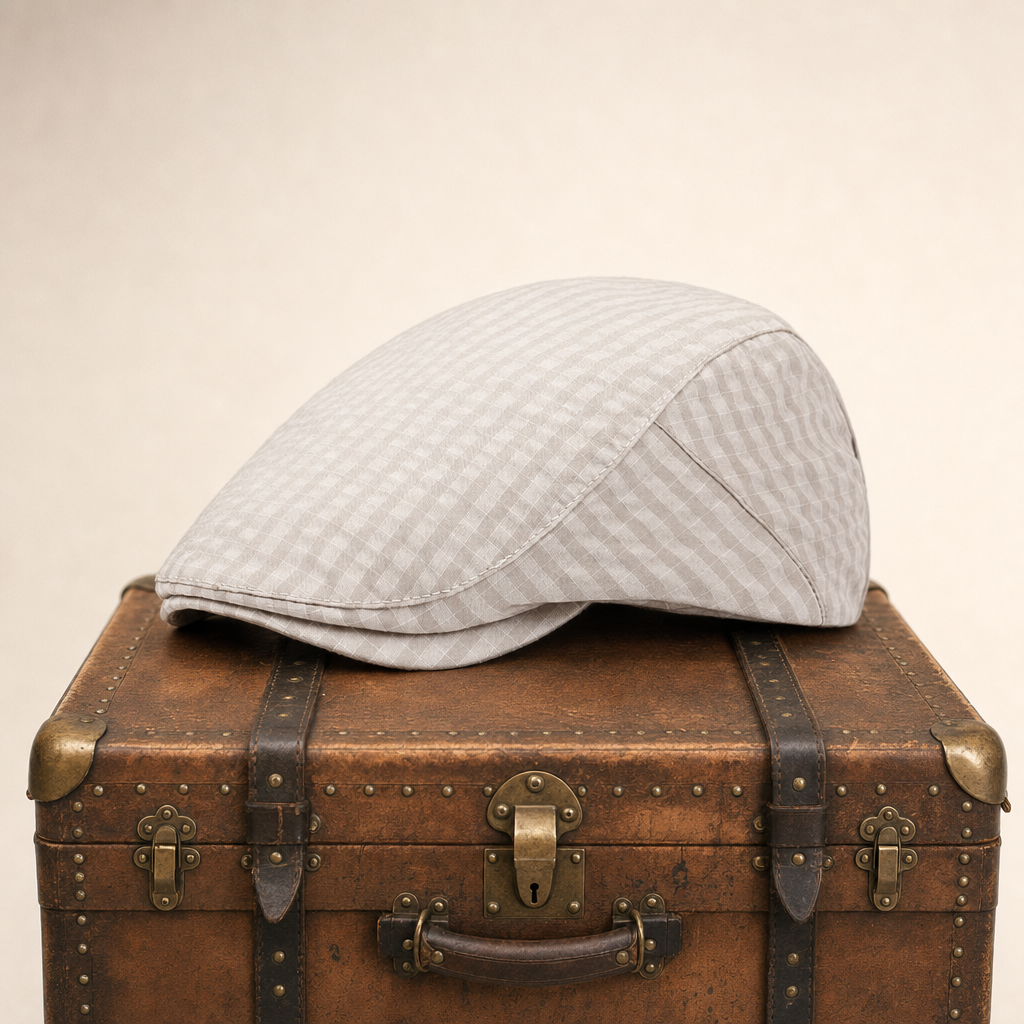 Katoenen flatcap met ruitpatroon — MARGRATEN