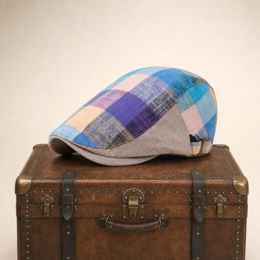 Katoenen flatcap met ruit — GOES