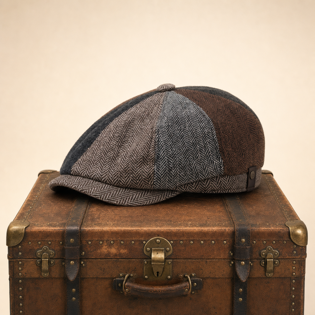 Wollen flatcap met visgraat — ODOORN
