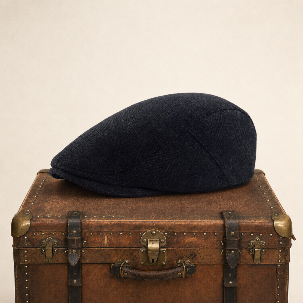 Wollen flatcap met visgraat — HEILOO