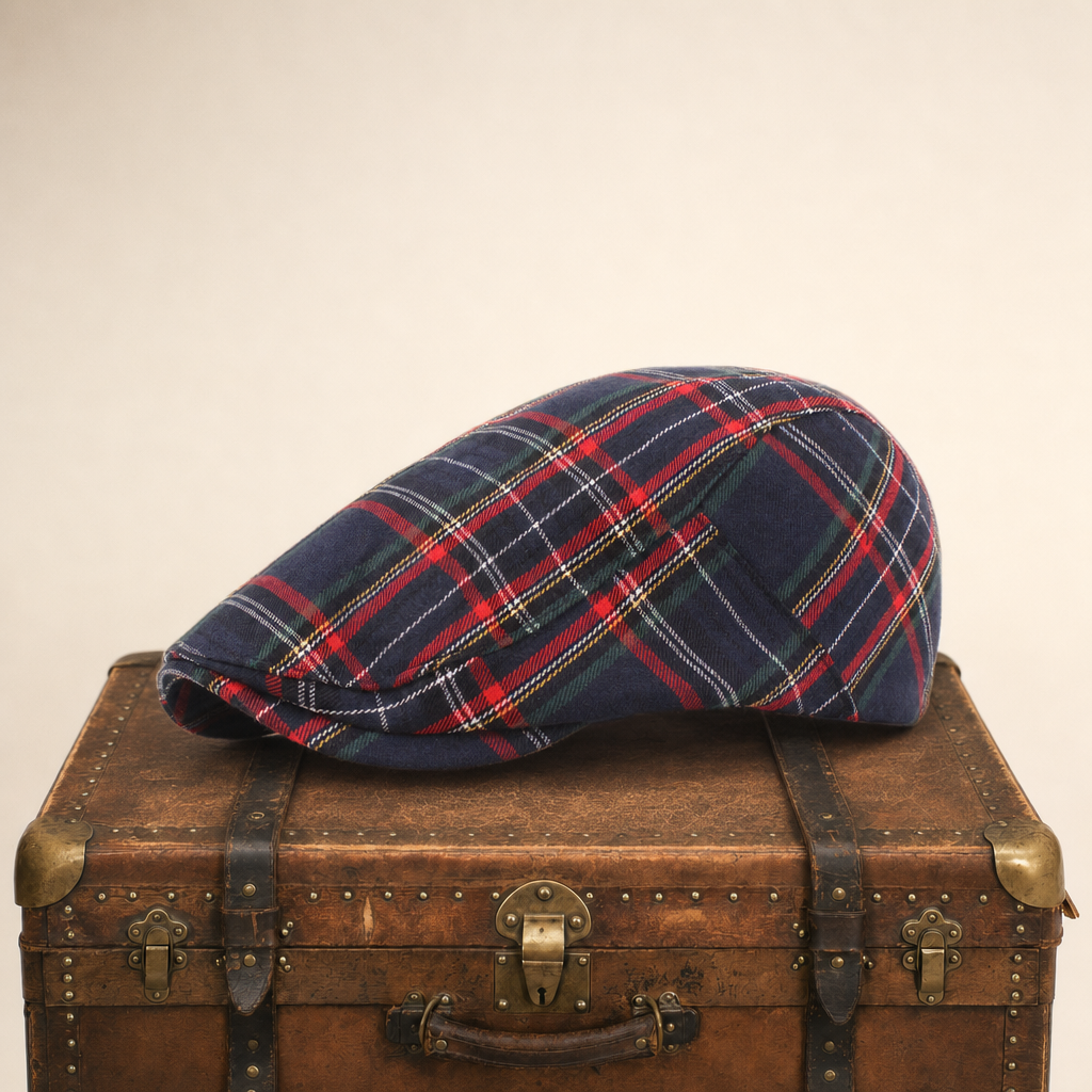 Flatcap van wolmix met tartan — GROESBEEK