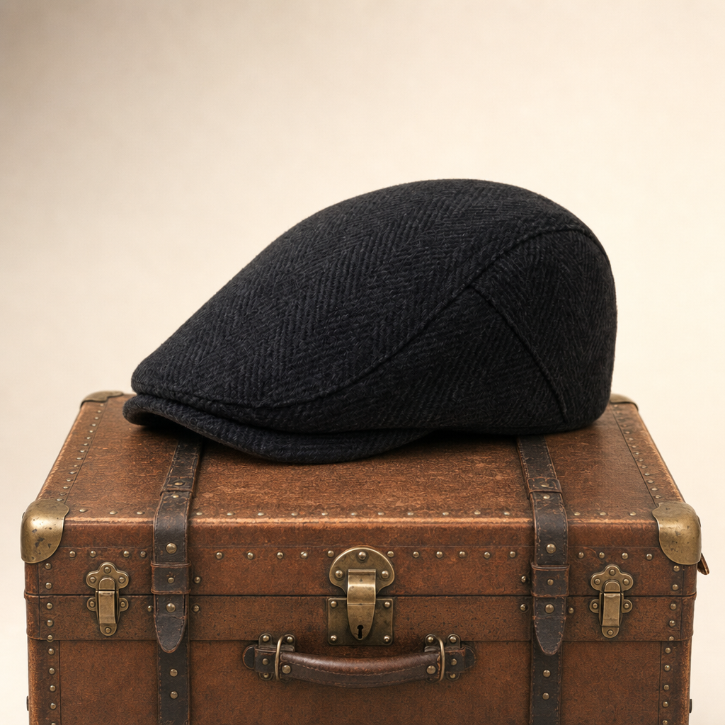 Wollen flatcap met visgraat — TERNEUZEN