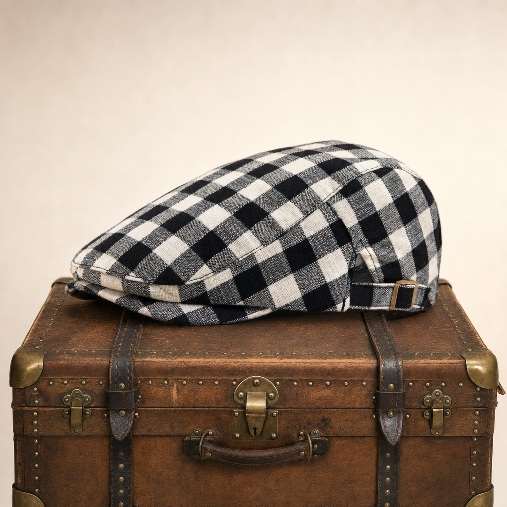 Katoenen flatcap met ruit — KRUININGEN