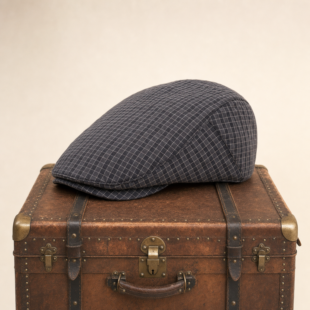 Katoenen flatcap met ruitpatroon — NUNSPEET