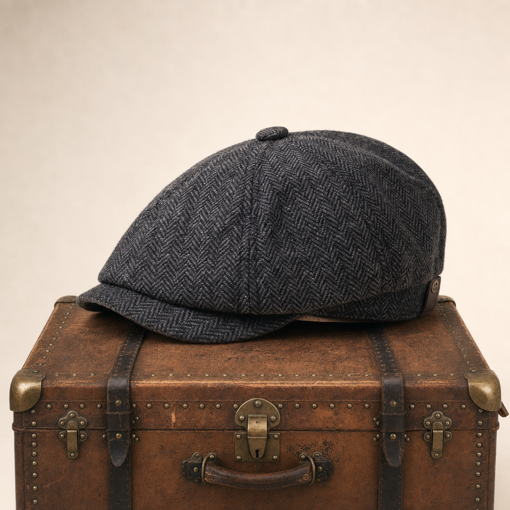 Wollen flatcap met visgraat — ODOORN