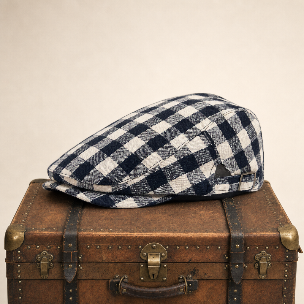 Katoenen flatcap met ruit — KRUININGEN
