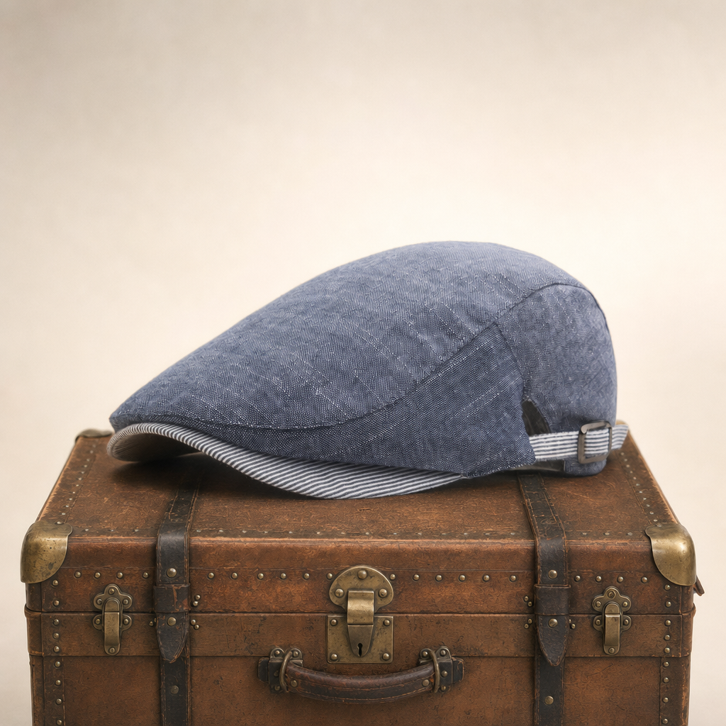 Flatcap van linnenmix — ROTTERDAM