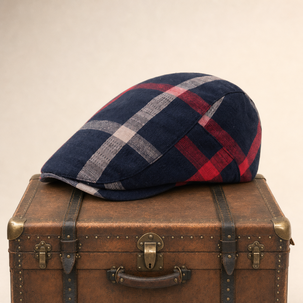Katoenen flatcap met ruit — GOES