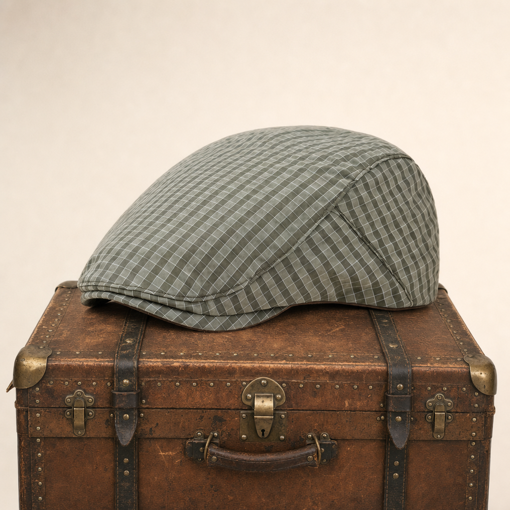 Katoenen flatcap met ruitpatroon — NUNSPEET