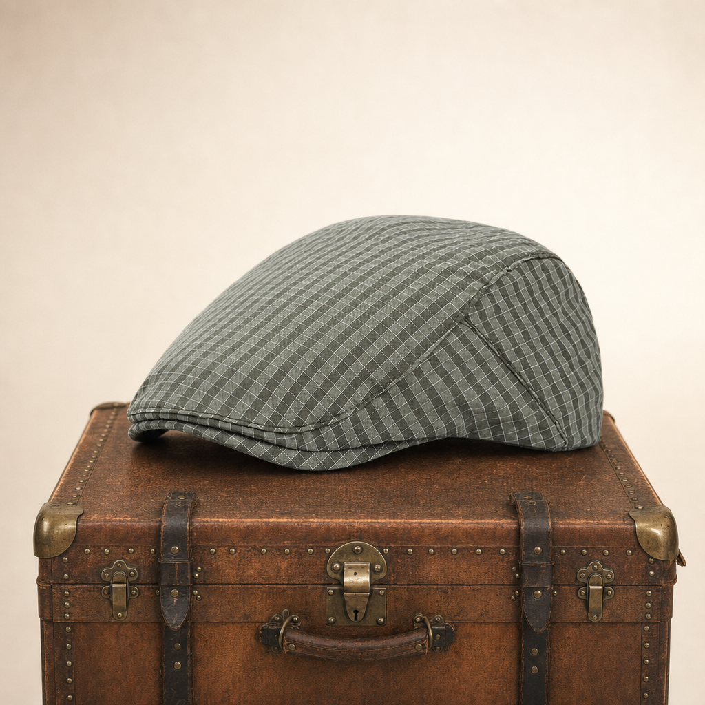 Katoenen flatcap met ruitpatroon — MARGRATEN