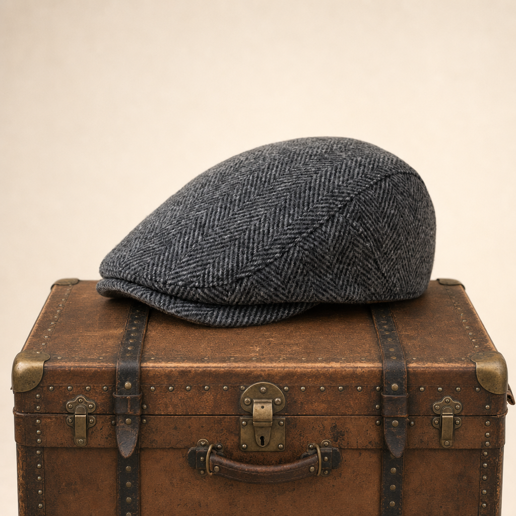 Wollen flatcap met visgraat — TERNEUZEN