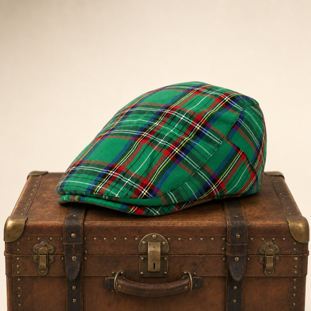 Flatcap van wolmix met ruit — GELDROP
