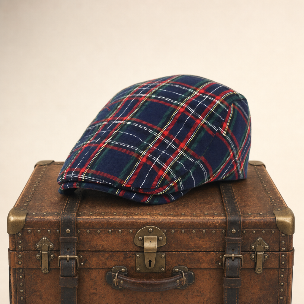 Flatcap van wolmix met ruit — STEENWIJK
