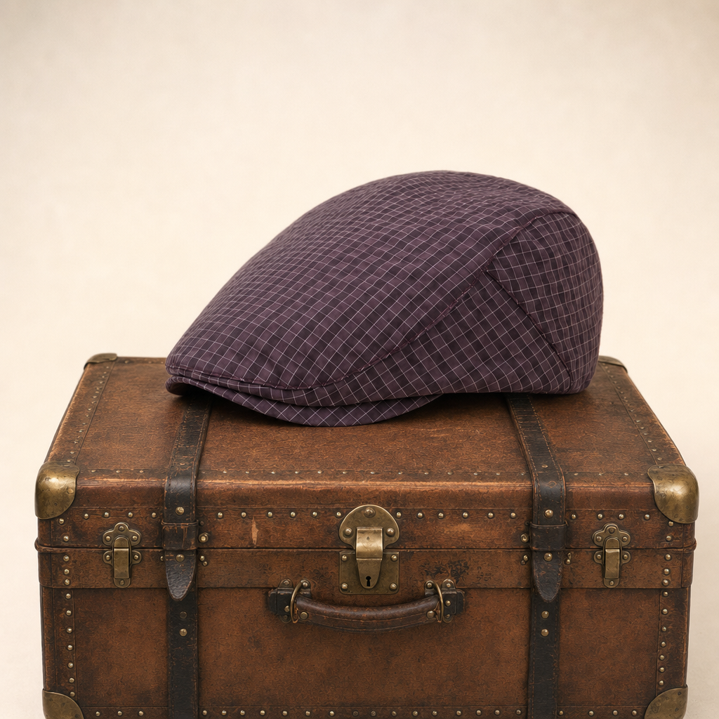 Katoenen flatcap met ruitpatroon — NUNSPEET