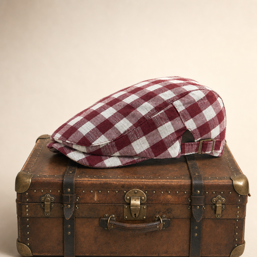 Katoenen flatcap met ruit — KRUININGEN