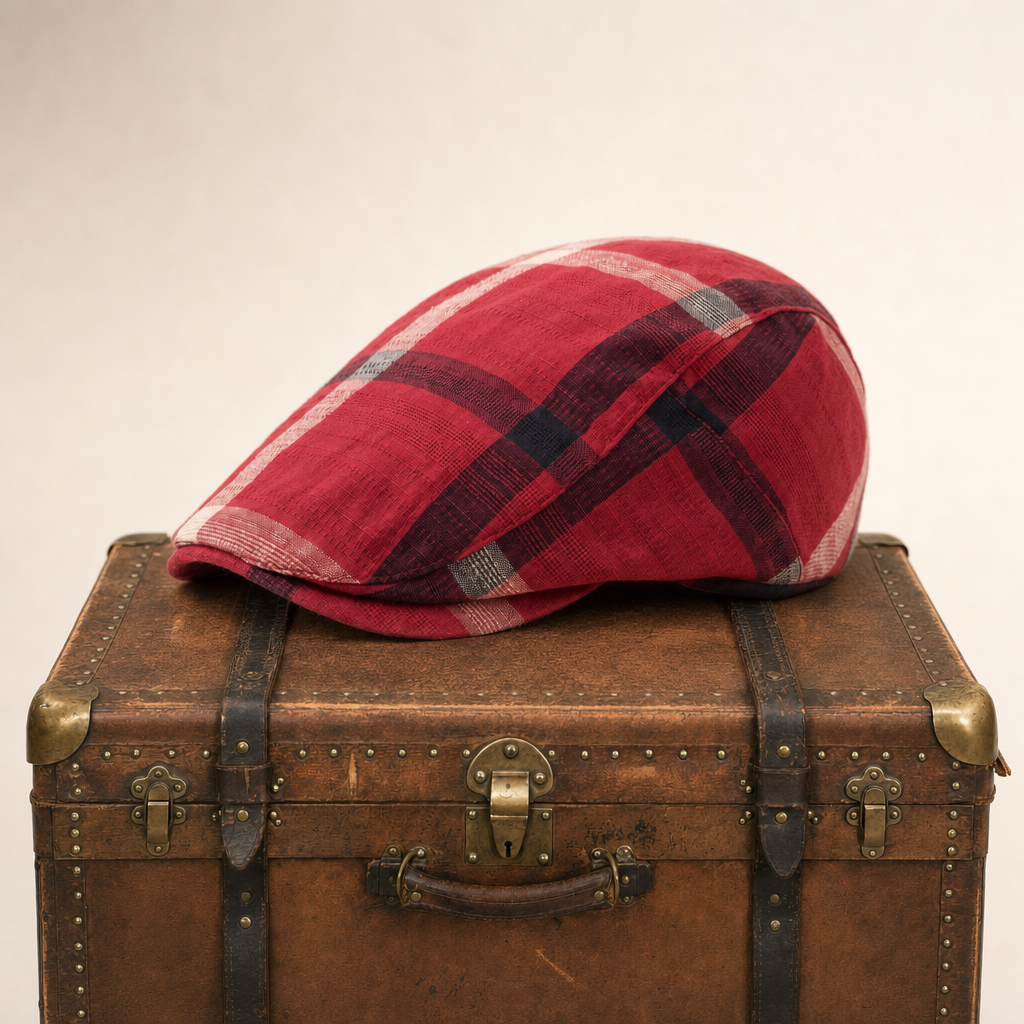 Katoenen flatcap met ruit — GOES