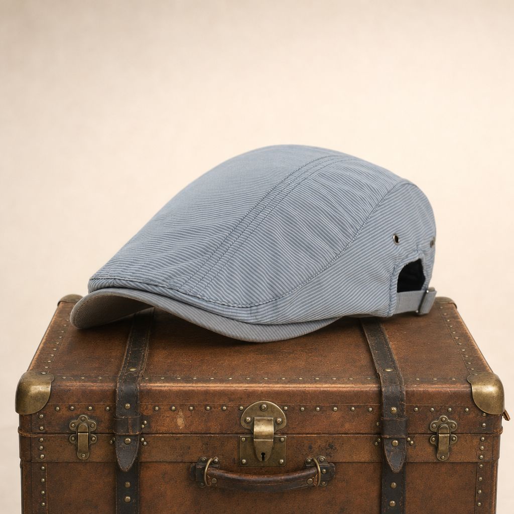 Katoenen flatcap met krijtstreep — APPINGEDAM