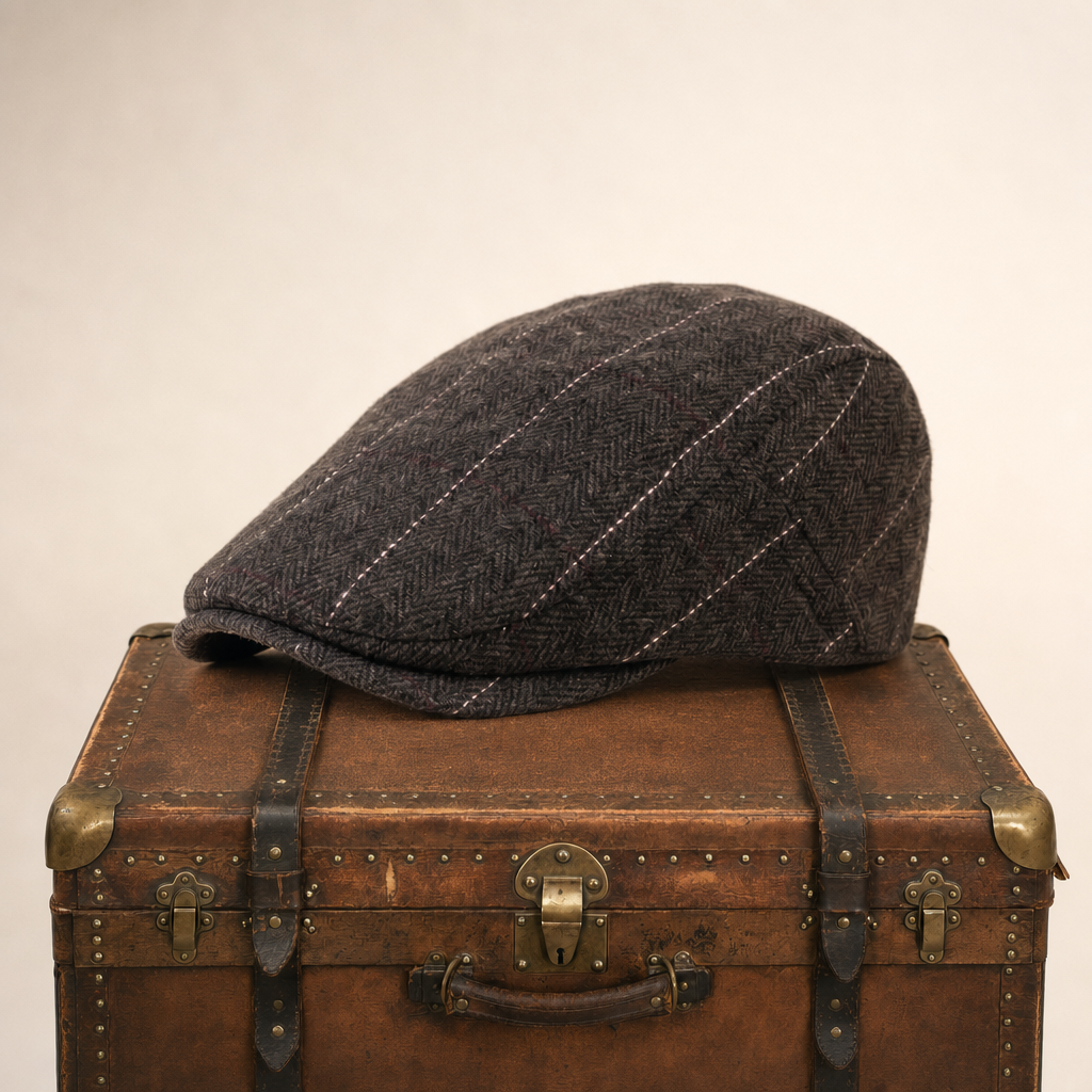 Flatcap van wolmix met visgraat — EERSEL