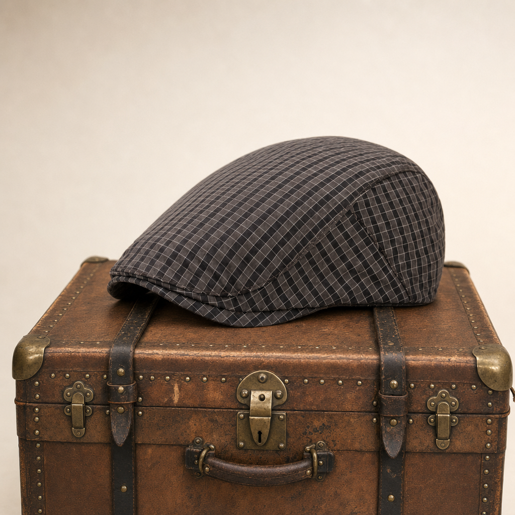 Katoenen flatcap met ruitpatroon — NUNSPEET